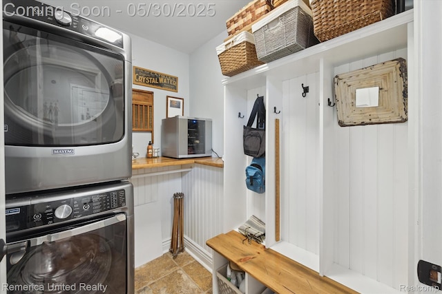 1317 Peppergrove Dr, Brighton, MI 48116 - laundry room with stacked washer and clothes dryer