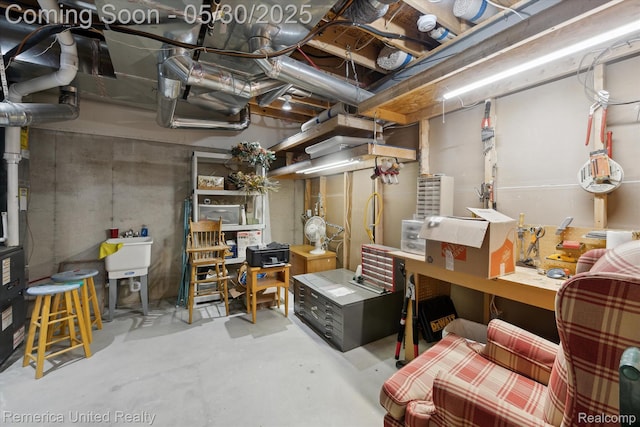 1317 Peppergrove Dr, Brighton, MI 48116 - unfinished basement with a workshop area