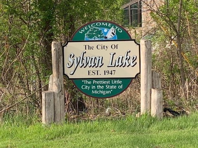 view of community sign