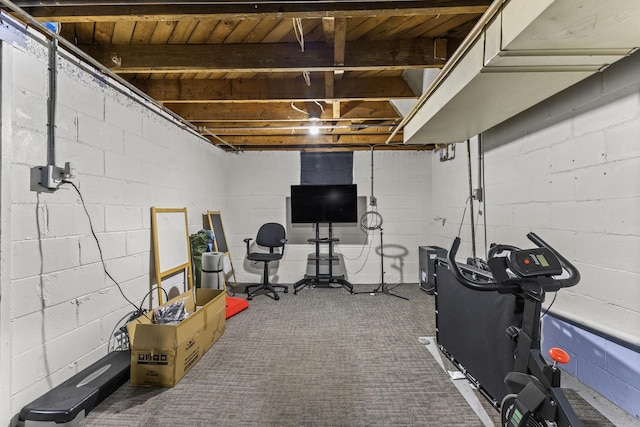 8450 Warren Blvd, Center Line, MI 48015 - interior space featuring carpet flooring and concrete block wall