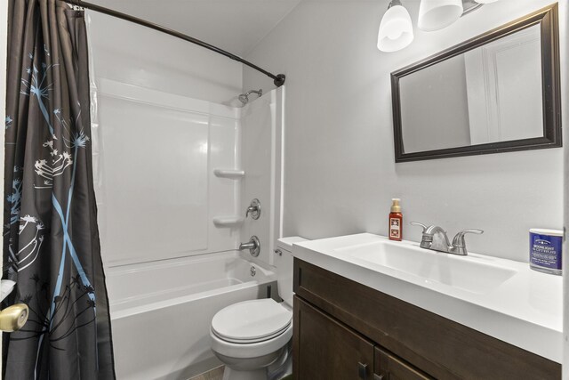 8450 Warren Blvd, Center Line, MI 48015 - bathroom with shower / bath combo with shower curtain, vanity, and toilet