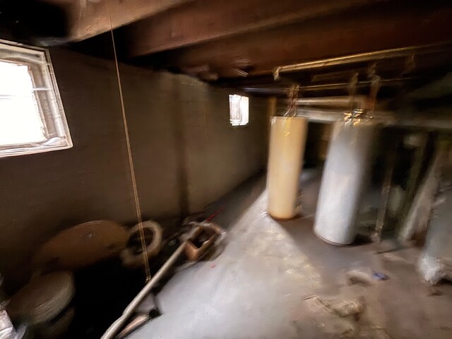 below grade area with gas water heater