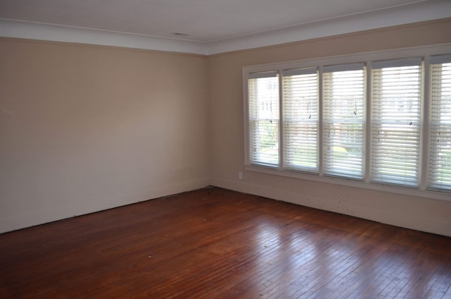 spare room featuring wood-type flooring and a wealth of natural light