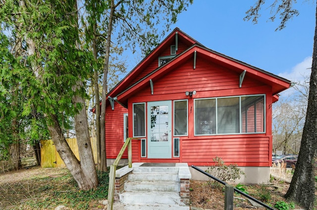 view of front of property with fence