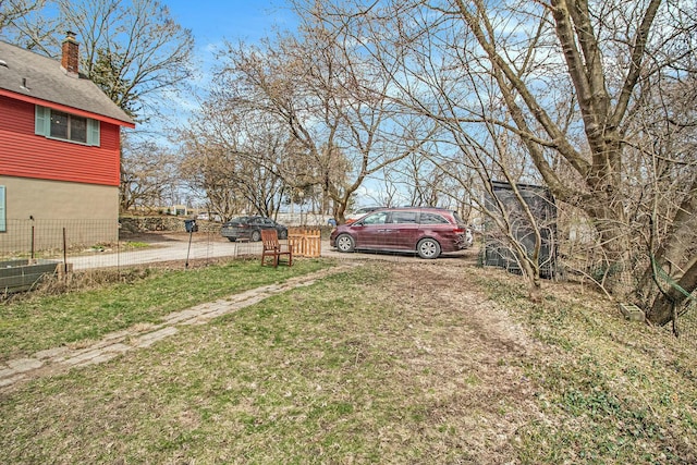view of yard with fence