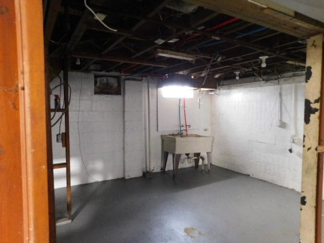15864 Bringard Dr, Detroit, MI 48205 - unfinished below grade area featuring a sink