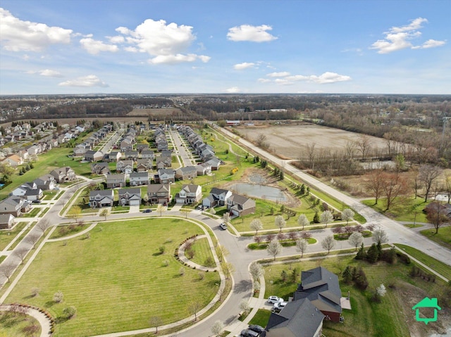aerial view with a residential view