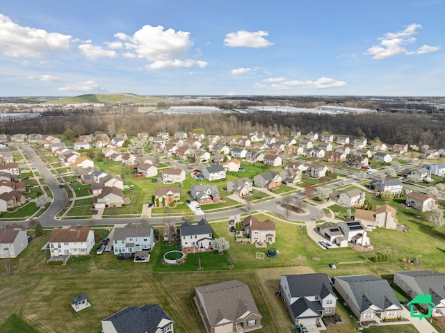 drone / aerial view with a residential view