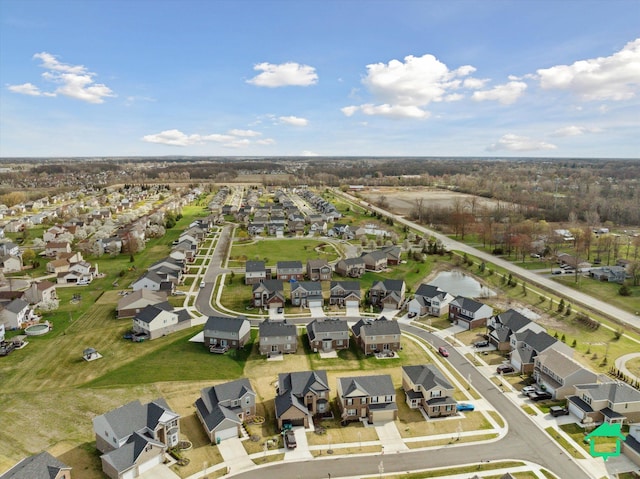 aerial view featuring a residential view