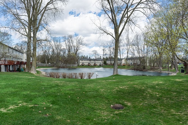 6472 Lochaven Ln, Waterford, MI 48327 - view of green lawn with a water view