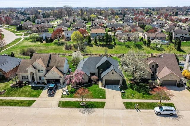 aerial view with a residential view