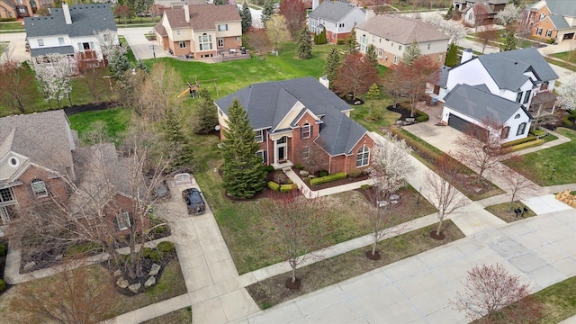 bird's eye view with a residential view