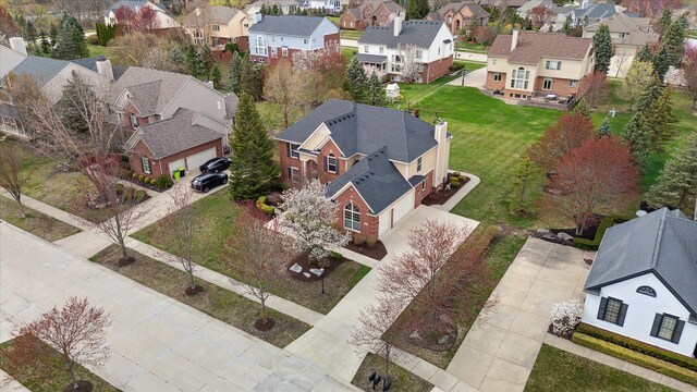 bird's eye view with a residential view