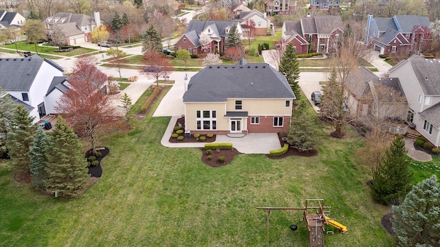drone / aerial view featuring a residential view
