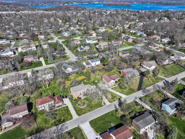 4238 Still Meadow Ln, West Bloomfield, MI 48323 - aerial overview of property's location featuring a large body of water and nearby suburban area