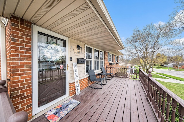 deck with a porch