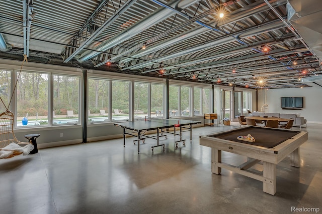 10630 Garr Rd, Berrien Springs, MI 49103 - game room featuring concrete floors and billiards table