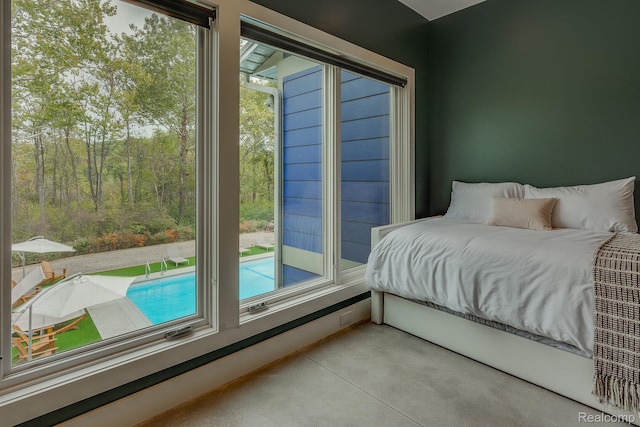 10630 Garr Rd, Berrien Springs, MI 49103 - bedroom with finished concrete floors