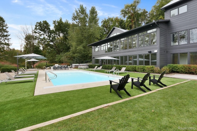 10630 Garr Rd, Berrien Springs, MI 49103 - outdoor pool with a patio and a yard