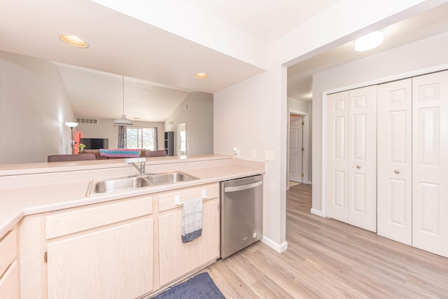 1005 E Duncan St Unit 2D, Manchester, MI 48158 - kitchen featuring light countertops, stainless steel dishwasher, visible vents, and a sink