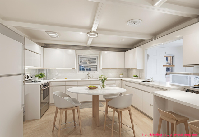 4302 Lake Dr, Beaverton, MI 48612 - kitchen with range with electric stovetop and modern cabinets