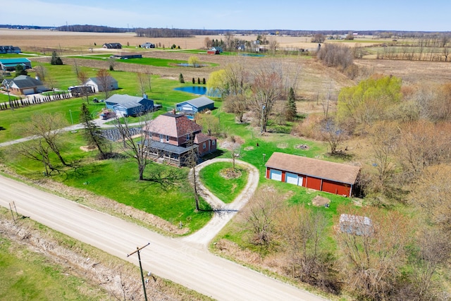 bird's eye view with a rural view