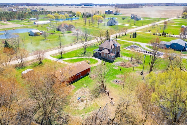 drone / aerial view with a rural view