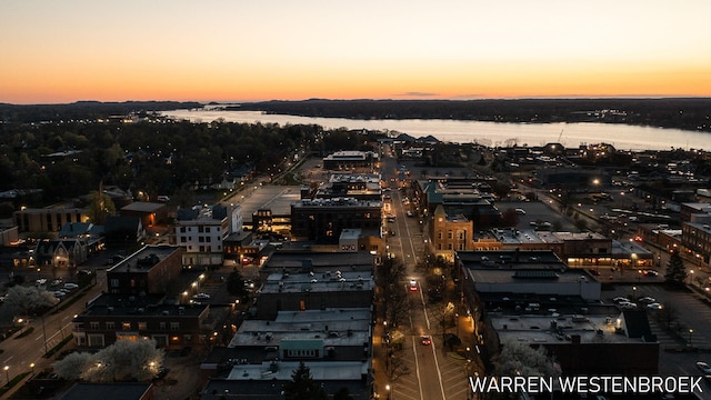 141 Central Ave Unit 110, Holland, MI 49423 - aerial view at dusk with a water view