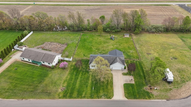 aerial view with a rural view