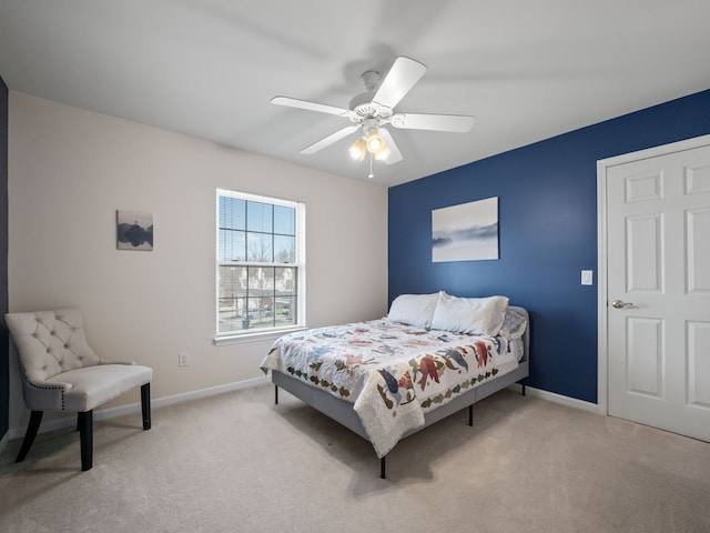 41698 Brownstone Dr, Novi, MI 48377 - carpeted bedroom with baseboards and ceiling fan