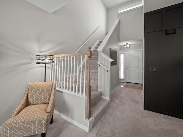 41698 Brownstone Dr, Novi, MI 48377 - staircase with carpet floors and baseboards