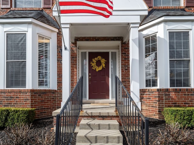 41698 Brownstone Dr, Novi, MI 48377 - property entrance featuring brick siding