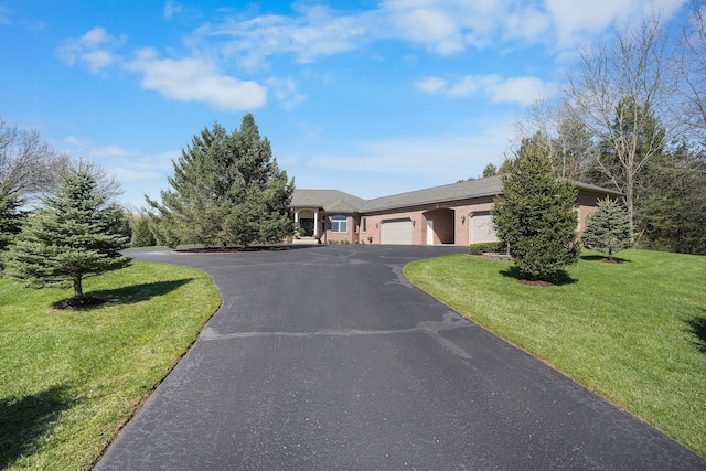 70799 Fisher Rd, Bruce, MI 48065 - view of front of house with a garage, driveway, and a front yard