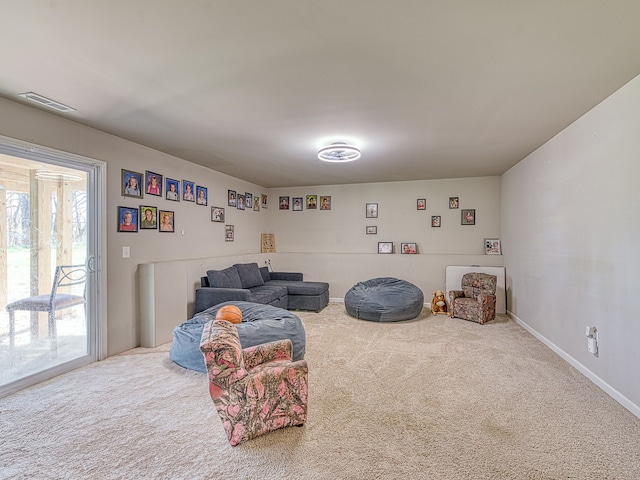 159 St Clair Cir, Brooklyn, MI 49230 - sitting room featuring carpet, visible vents, and baseboards