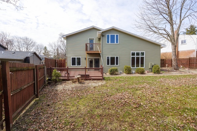 2015 Rugby Ct, Ann Arbor, MI 48103 - back of property featuring a balcony and a wooden deck