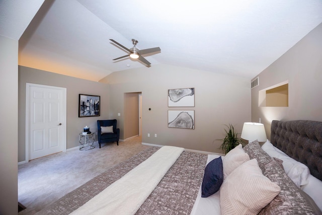 2015 Rugby Ct, Ann Arbor, MI 48103 - carpeted bedroom with lofted ceiling, baseboards, and ceiling fan