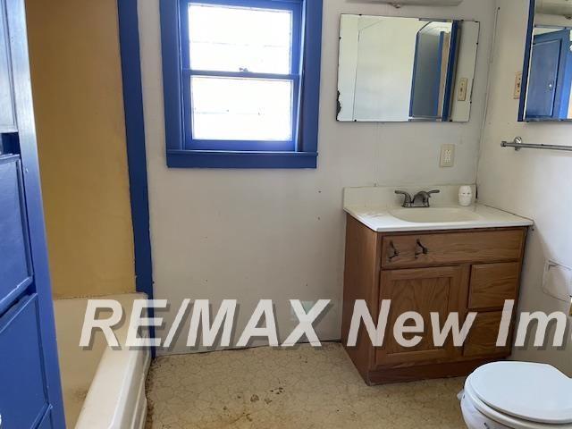 5225 N Vassar Rd, Akron, MI 48701 - full bathroom featuring a bath, vanity, and toilet