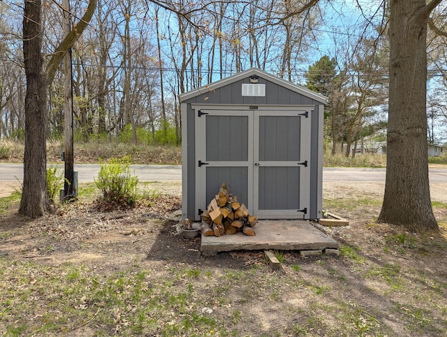 view of shed