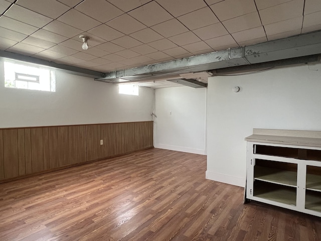 26741 Dartmouth St, Madison Heights, MI 48071 - basement featuring wood finished floors, wainscoting, and wood walls