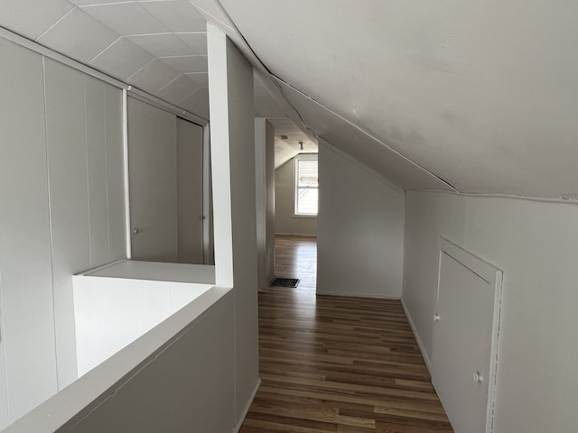26741 Dartmouth St, Madison Heights, MI 48071 - additional living space with dark wood-style floors and lofted ceiling