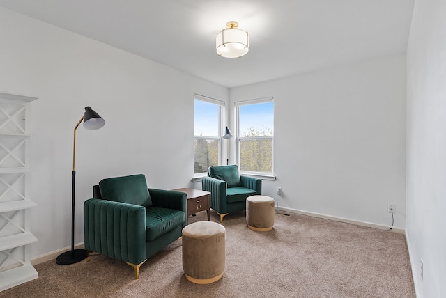8079 Wildwood Ln, White Lake, MI 48386 - sitting room featuring carpet flooring and baseboards
