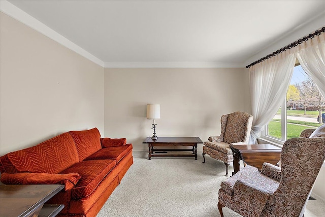 14953 Colpaert Dr, Warren, MI 48088 - living area with carpet flooring and crown molding