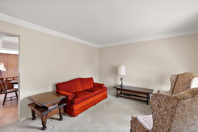 14953 Colpaert Dr, Warren, MI 48088 - carpeted living room featuring crown molding