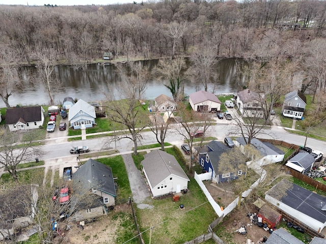 21 River St, Niles, MI 49120 - birds eye view of property with a water view, a residential view, and a wooded view
