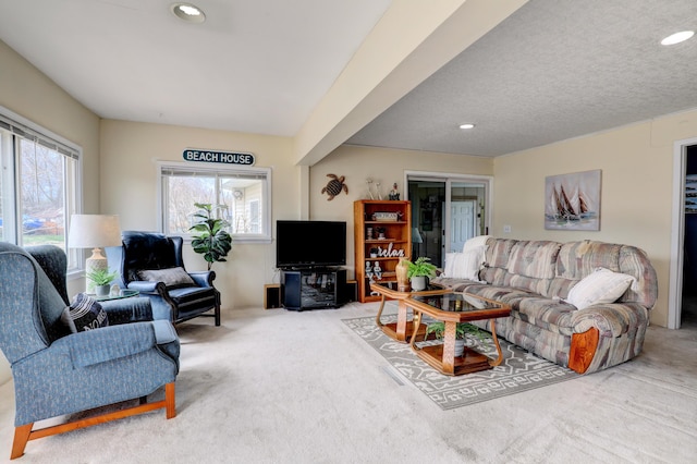 2103 Island Dr, Wayland, MI 49348 - living room with carpet floors and recessed lighting