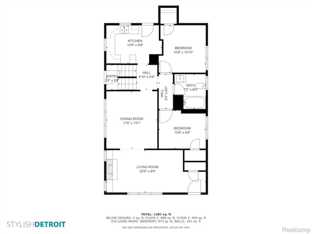 12061 Nashville St, Detroit, MI 48205 - home floor plan