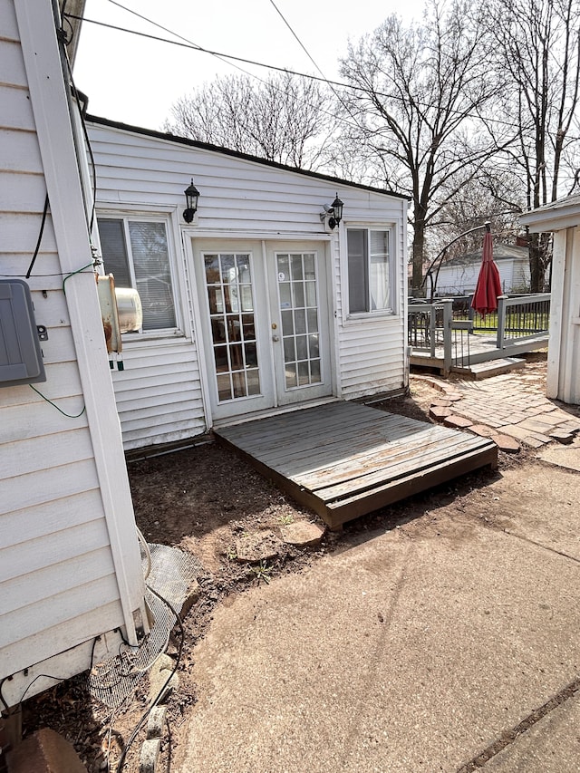 13973 Brady, Redford, MI 48239 - wooden terrace with french doors