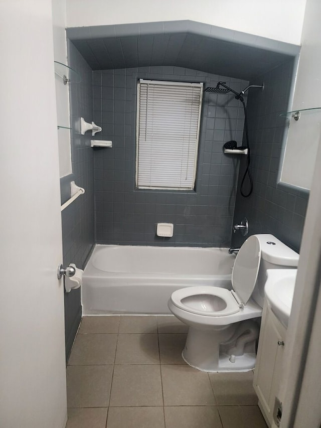 13973 Brady, Redford, MI 48239 - bathroom featuring tile patterned flooring, toilet,  shower combination, and vanity