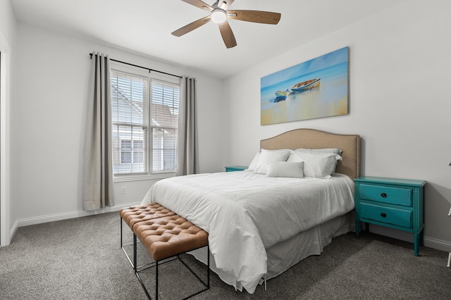 2693 Sanctuary Dr, Stevensville, MI 49127 - carpeted bedroom featuring baseboards and ceiling fan