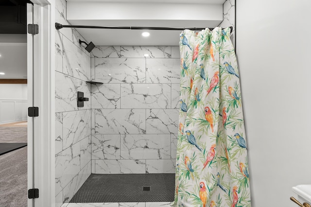 2693 Sanctuary Dr, Stevensville, MI 49127 - bathroom with recessed lighting and tiled shower